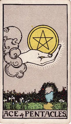 Ace of Pentacles tarot card, Rider-Waite-Smith deck