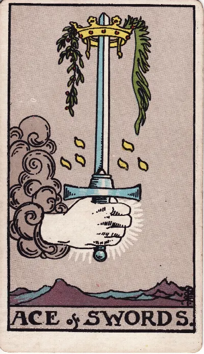 Ace of Swords tarot card, Rider-Waite-Smith deck
