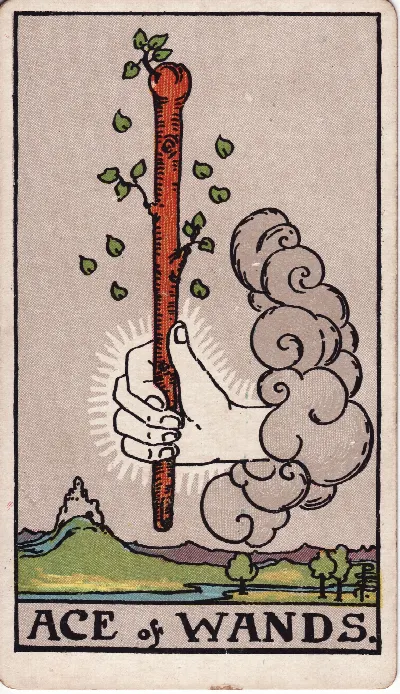 Ace of Wands tarot card, Rider-Waite-Smith deck