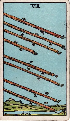 Eight of Wands tarot card, Rider-Waite-Smith deck