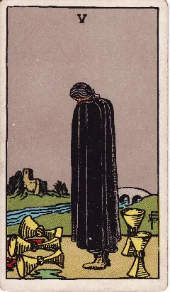 Five of Cups tarot card, Rider-Waite-Smith deck
