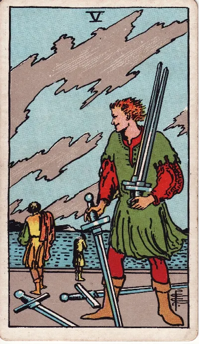 Five of Swords tarot card, Rider-Waite-Smith deck