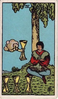 Four of Cups tarot card, Rider-Waite-Smith deck