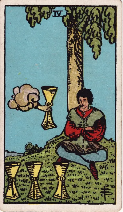 Four of Cups tarot card, Rider-Waite-Smith deck