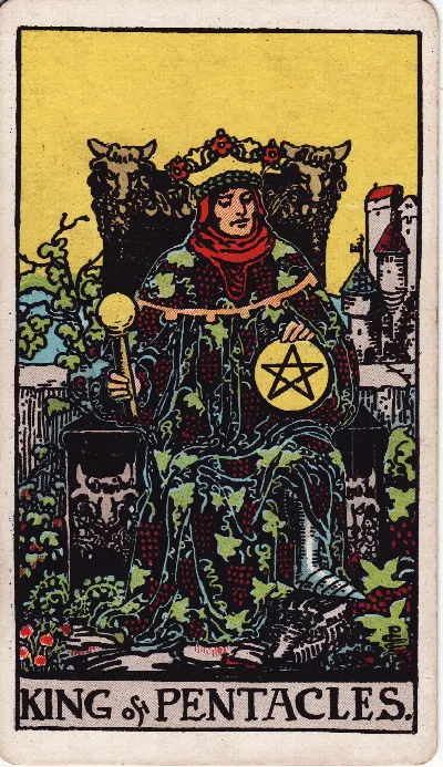 King of Pentacles tarot card, Rider-Waite-Smith deck