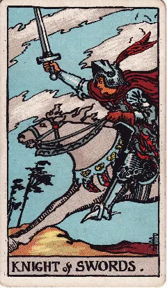 Knight of Swords tarot card, Rider-Waite-Smith deck