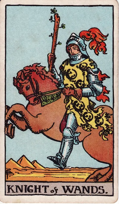 Knight of Wands tarot card, Rider-Waite-Smith deck