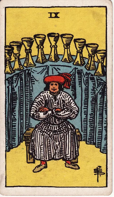 Nine of Cups tarot card, Rider-Waite-Smith deck