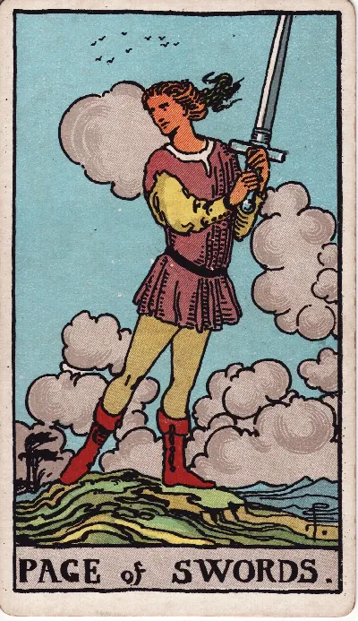 Page of Swords tarot card, Rider-Waite-Smith deck