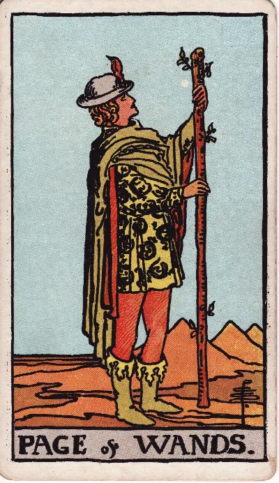 Page of Wands tarot card, Rider-Waite-Smith deck