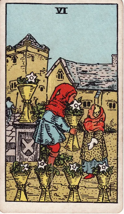 Six of Cups tarot card, Rider-Waite-Smith deck