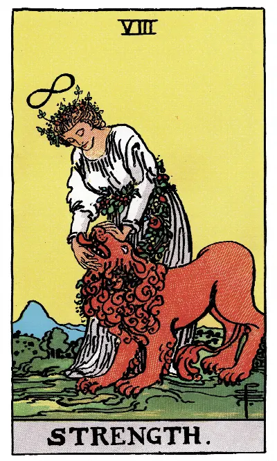 Strength tarot card, Rider-Waite-Smith deck