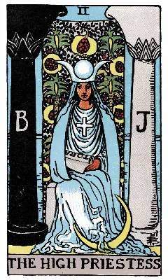 The High Priestess tarot card, Rider-Waite-Smith deck