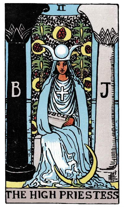 The High Priestess tarot card, Rider-Waite-Smith deck