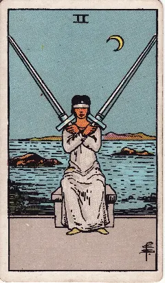 Two of Swords tarot card, Rider-Waite-Smith deck